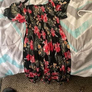 Black dress with flowers